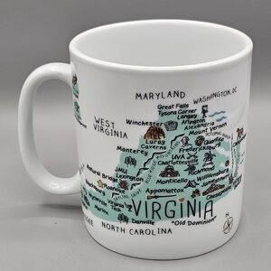 222 Fifth My‎ Place VIRGINIA State Pictorial Map 28 oz. XL Porcelain Mug Cup